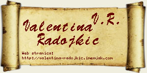 Valentina Radojkić vizit kartica
